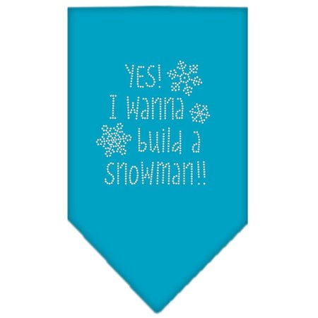 MIRAGE PET PRODUCTS Yes I Want to Build a Snowman Rhinestone BandanaTurquoise Large 67-103 LGTQ